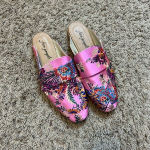 Free People At Ease Floral Brocade Loafer Mules